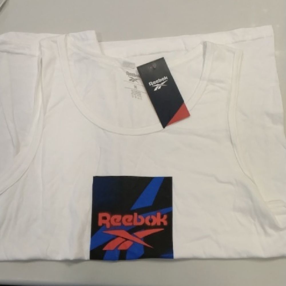 Reebok White Tank Top with Logo